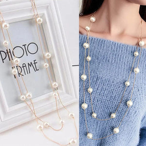 Planet Gates New Korean Pearl Necklaces for Women Gold Color Link Chain Choker Fashion Neck Accessories Elegant Collar bijoux femme