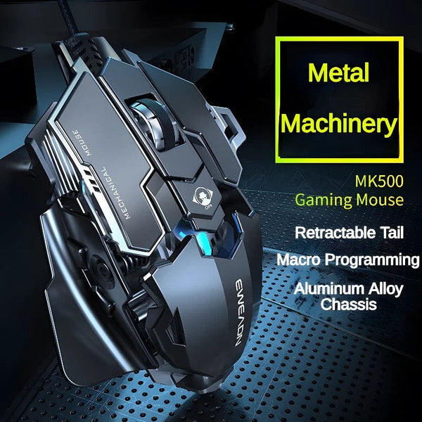 Planet Gates New Mechanical Wired Gaming Mouse 9 Key Macro Definition 12800 DPI Color Backlit Game Player Computer Peripheral for Windows PC