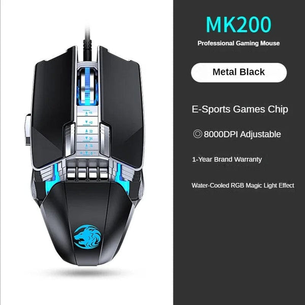 Planet Gates New Mechanical Wired Gaming Mouse 9 Key Macro Definition 12800 DPI Color Backlit Game Player Computer Peripheral for Windows PC