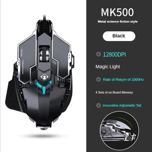 Planet Gates New Mechanical Wired Gaming Mouse 9 Key Macro Definition 12800 DPI Color Backlit Game Player Computer Peripheral for Windows PC