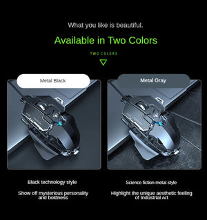 Planet Gates New Mechanical Wired Gaming Mouse 9 Key Macro Definition 12800 DPI Color Backlit Game Player Computer Peripheral for Windows PC