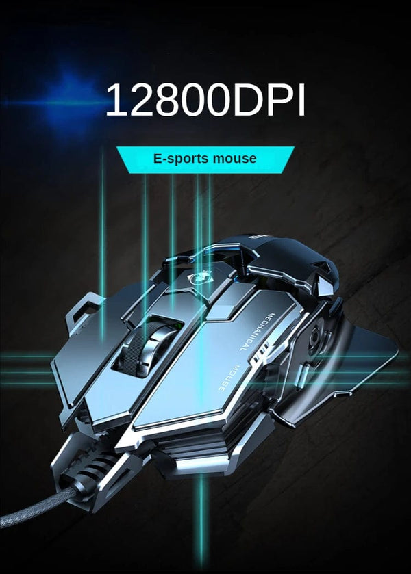 Planet Gates New Mechanical Wired Gaming Mouse 9 Key Macro Definition 12800 DPI Color Backlit Game Player Computer Peripheral for Windows PC