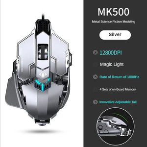 Planet Gates New Mechanical Wired Gaming Mouse 9 Key Macro Definition 12800 DPI Color Backlit Game Player Computer Peripheral for Windows PC