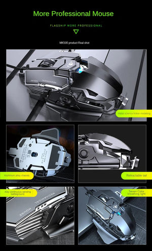 Planet Gates New Mechanical Wired Gaming Mouse 9 Key Macro Definition 12800 DPI Color Backlit Game Player Computer Peripheral for Windows PC