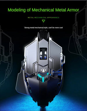 Planet Gates New Mechanical Wired Gaming Mouse 9 Key Macro Definition 12800 DPI Color Backlit Game Player Computer Peripheral for Windows PC