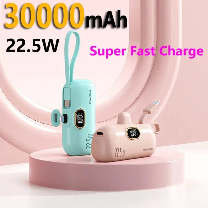 Planet Gates New Mini Convenient Mobile Power Bank 30000mah Portable Fast Charging Suitable For iPhone 16  Samsung Xiaomi External Battery