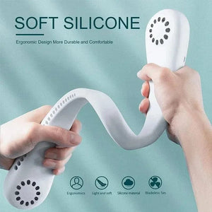 Planet Gates New Mini Neck Fan Portable Bladeless Hanging Neck 1200mAh Rechargeable Air Cooler 3 Speed Mini Summer Sports Fans