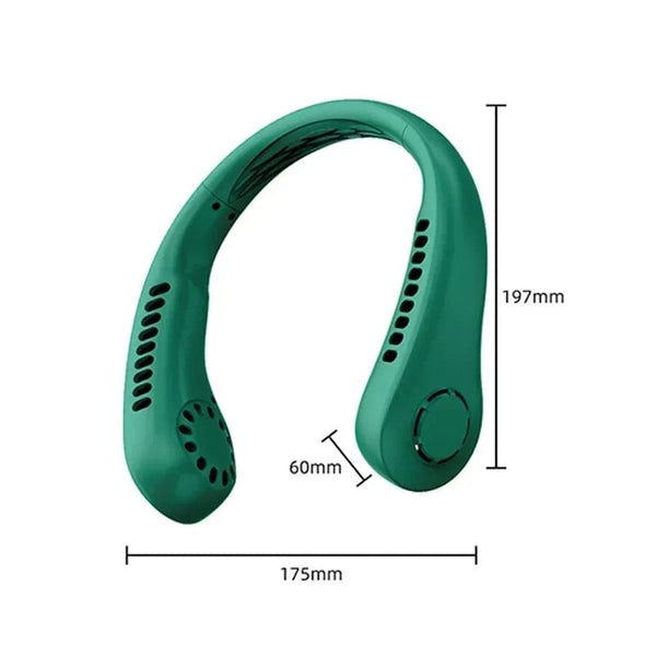 Planet Gates New Mini Neck Fan Portable Bladeless Hanging Neck 1200mAh Rechargeable Air Cooler 3 Speed Mini Summer Sports Fans