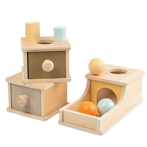 Planet Gates New Montessori Macaroon Color Spinning Drum Match Coin Box Permanent Box Round Rectangular Box Kids Sensory Toys for Baby Gifts