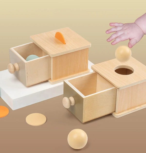 Planet Gates New Montessori Macaroon Color Spinning Drum Match Coin Box Permanent Box Round Rectangular Box Kids Sensory Toys for Baby Gifts