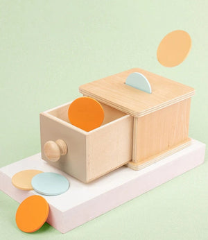 Planet Gates New Montessori Macaroon Color Spinning Drum Match Coin Box Permanent Box Round Rectangular Box Kids Sensory Toys for Baby Gifts