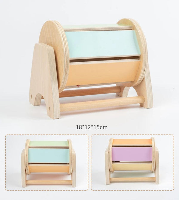 Planet Gates New Montessori Macaroon Color Spinning Drum Match Coin Box Permanent Box Round Rectangular Box Kids Sensory Toys for Baby Gifts