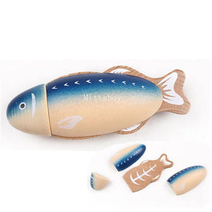 Planet Gates New Montessori Simulation Animal Magnetic Play House Fish Shrimp Crab Shell Seasoning Sashimi Baking Toy Wooden Educational Toys