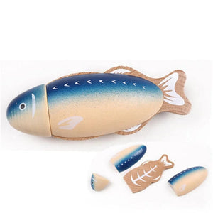 Planet Gates New Montessori Simulation Animal Magnetic Play House Fish Shrimp Crab Shell Seasoning Sashimi Baking Toy Wooden Educational Toys