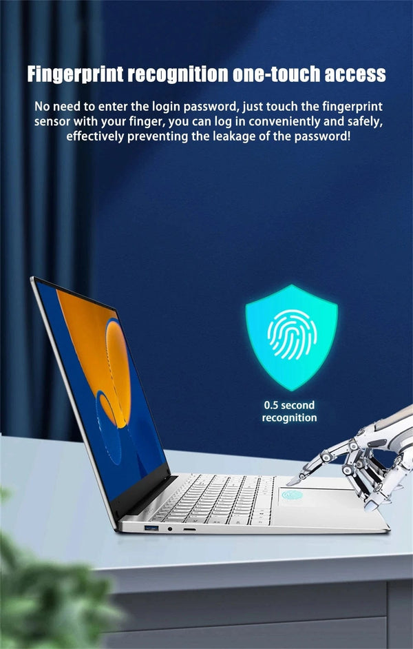 Planet Gates New N5095 Laptop 32GB RAM 2048GB SSD Intel Windows 11 Pro Office pc gaming portabl Notebook Computer Fingerprint Unlock Keyboard