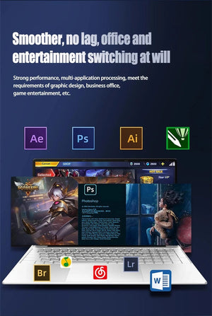 Planet Gates New N5095 Laptop 32GB RAM 2048GB SSD Intel Windows 11 Pro Office pc gaming portabl Notebook Computer Fingerprint Unlock Keyboard