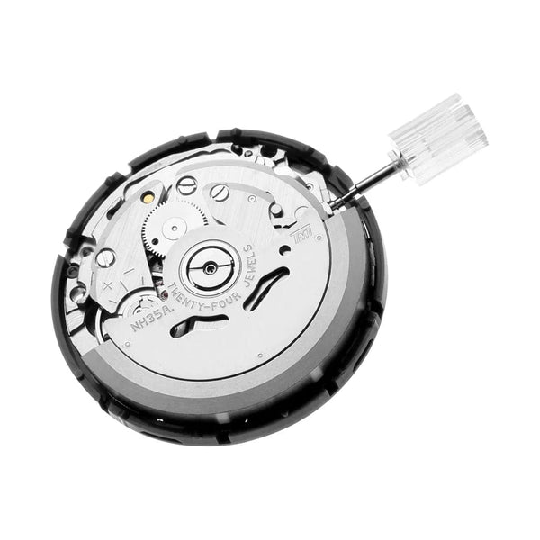 Planet Gates New NH35 24 Jewelry High Accuracy Mechanical Automatic Movement Black Day Date 3 o'clock Crown 3.8'clock Crown