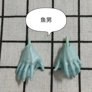 Planet Gates New Original Replacement Doll Hands Monstering High Doll Toy Parts Black Gray Yellow Blue Fishman Doll Hands DIY Toy Accessories