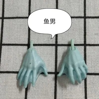 Planet Gates New Original Replacement Doll Hands Monstering High Doll Toy Parts Black Gray Yellow Blue Fishman Doll Hands DIY Toy Accessories