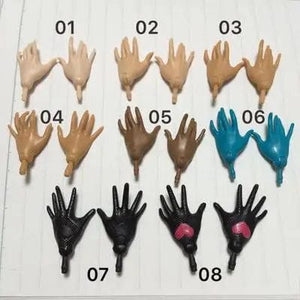 Planet Gates New Original Replacement Doll Hands Monstering High Doll Toy Parts Black Gray Yellow Blue Fishman Doll Hands DIY Toy Accessories