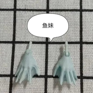 Planet Gates New Original Replacement Doll Hands Monstering High Doll Toy Parts Black Gray Yellow Blue Fishman Doll Hands DIY Toy Accessories