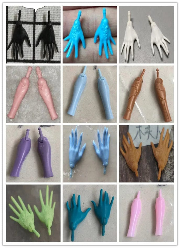 Planet Gates New Original Replacement Doll Hands Monstering High Doll Toy Parts Black Gray Yellow Blue Fishman Doll Hands DIY Toy Accessories