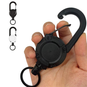 Planet Gates New Outdoor Automatic Retractable Wire Rope Luya Anti-theft Tactical Keychain Telescopic Keychain Retractable Hook Tool