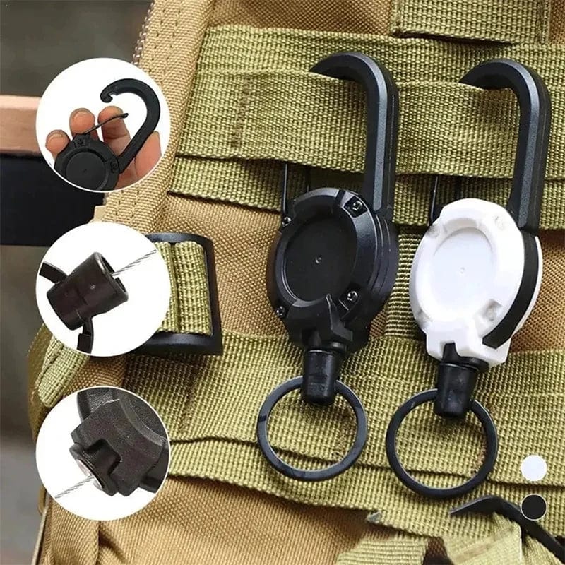 Planet Gates New Outdoor Automatic Retractable Wire Rope Luya Anti-theft Tactical Keychain Telescopic Keychain Retractable Hook Tool