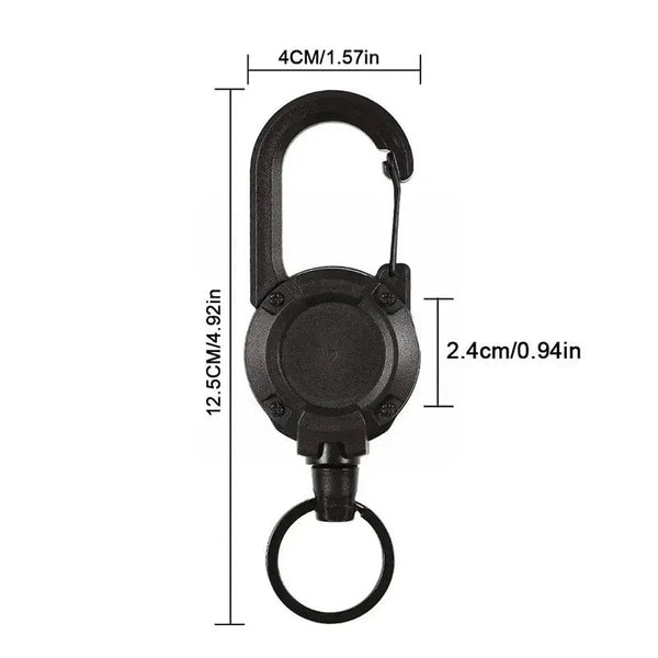 Planet Gates New Outdoor Automatic Retractable Wire Rope Luya Anti-theft Tactical Keychain Telescopic Keychain Retractable Hook Tool