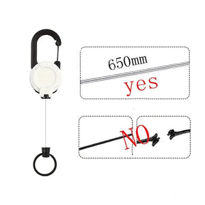 Planet Gates New Outdoor Automatic Retractable Wire Rope Luya Anti-theft Tactical Keychain Telescopic Keychain Retractable Hook Tool