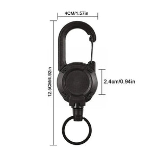 Planet Gates New Outdoor Automatic Retractable Wire Rope Luya Anti-theft Tactical Keychain Telescopic Keychain Retractable Hook Tool