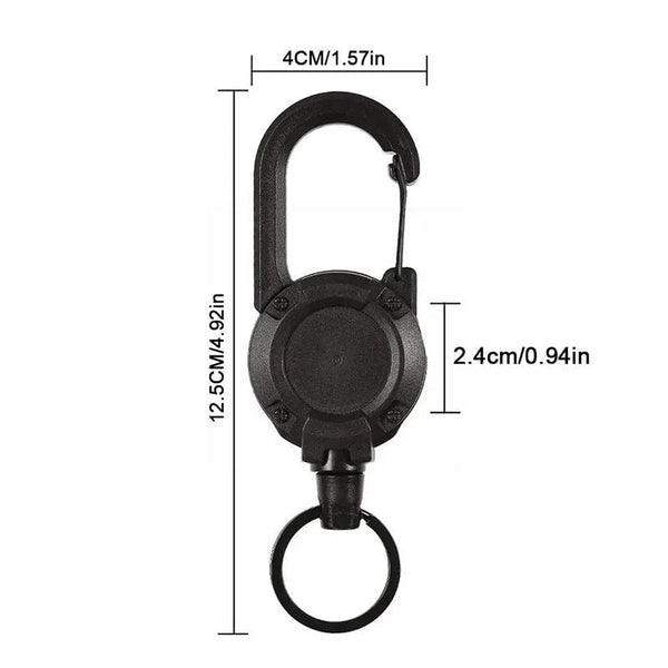 Planet Gates New Outdoor Automatic Retractable Wire Rope Luya Anti-theft Tactical Keychain Telescopic Keychain Retractable Hook Tool