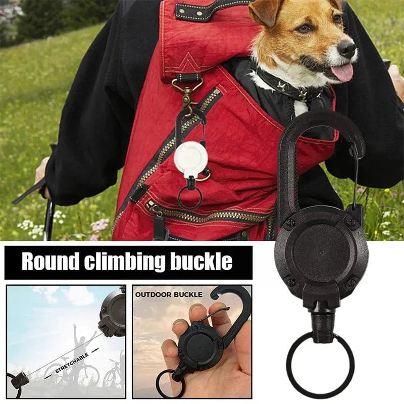 Planet Gates New Outdoor Automatic Retractable Wire Rope Luya Anti-theft Tactical Keychain Telescopic Keychain Retractable Hook Tool