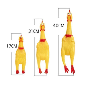 Planet Gates New Pet Dog Squeak Toy Screaming Chicken Squeeze Dog Chew Toy Durable and Fun Yellow Rubber Exhaust Chicken 17CM 31CM 40CM Toys