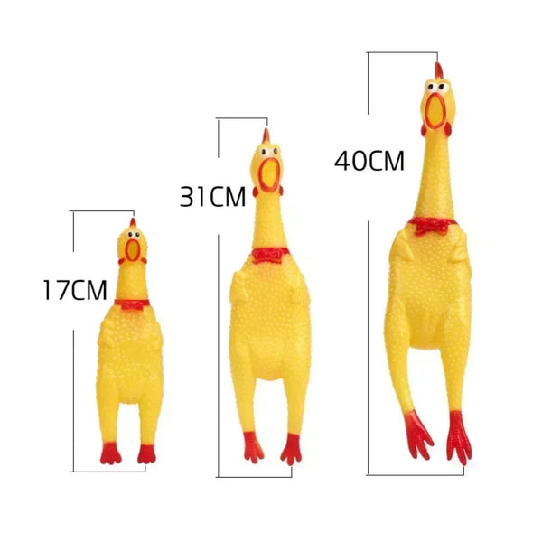 Planet Gates New Pet Dog Squeak Toy Screaming Chicken Squeeze Dog Chew Toy Durable and Fun Yellow Rubber Exhaust Chicken 17CM 31CM 40CM Toys