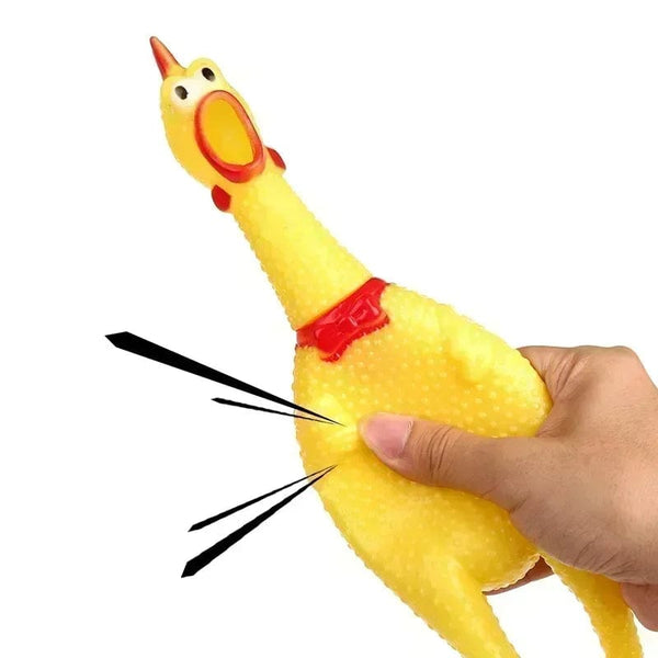 Planet Gates New Pet Dog Squeak Toy Screaming Chicken Squeeze Dog Chew Toy Durable and Fun Yellow Rubber Exhaust Chicken 17CM 31CM 40CM Toys