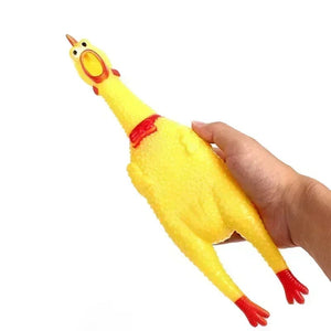 Planet Gates New Pet Dog Squeak Toy Screaming Chicken Squeeze Dog Chew Toy Durable and Fun Yellow Rubber Exhaust Chicken 17CM 31CM 40CM Toys