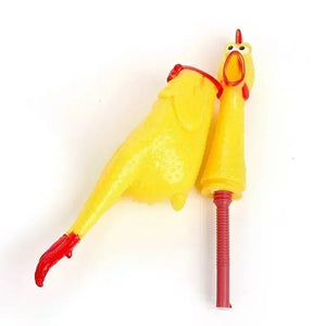 Planet Gates New Pet Dog Squeak Toy Screaming Chicken Squeeze Dog Chew Toy Durable and Fun Yellow Rubber Exhaust Chicken 17CM 31CM 40CM Toys