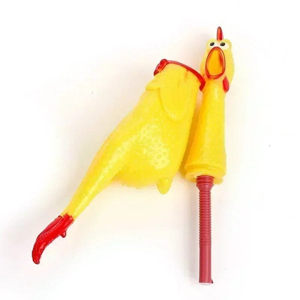 Planet Gates New Pet Dog Squeak Toy Screaming Chicken Squeeze Dog Chew Toy Durable and Fun Yellow Rubber Exhaust Chicken 17CM 31CM 40CM Toys