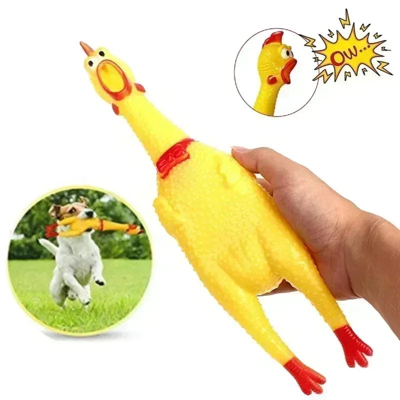 Planet Gates New Pet Dog Squeak Toy Screaming Chicken Squeeze Dog Chew Toy Durable and Fun Yellow Rubber Exhaust Chicken 17CM 31CM 40CM Toys