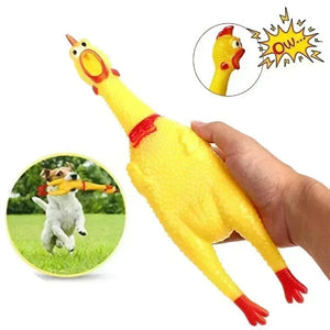 Planet Gates New Pet Dog Squeak Toy Screaming Chicken Squeeze Dog Chew Toy Durable and Fun Yellow Rubber Exhaust Chicken 17CM 31CM 40CM Toys