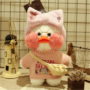 Planet Gates New plush Cute Lalafanfan Duck Cafe Duck 30cm Doll Plush Toy Stuffed Soft Doll Kawaii Animal Pillow Birthday Gift for Kids