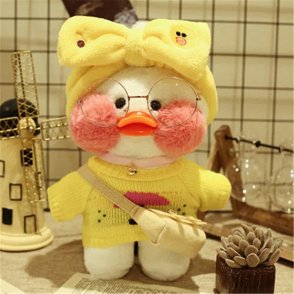 Planet Gates New plush Cute Lalafanfan Duck Cafe Duck 30cm Doll Plush Toy Stuffed Soft Doll Kawaii Animal Pillow Birthday Gift for Kids