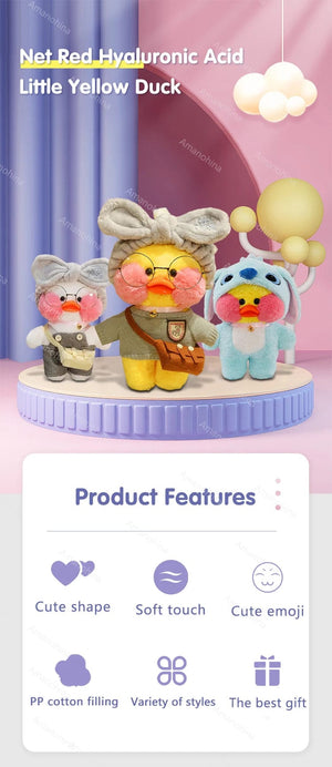 Planet Gates New plush Cute Lalafanfan Duck Cafe Duck 30cm Doll Plush Toy Stuffed Soft Doll Kawaii Animal Pillow Birthday Gift for Kids
