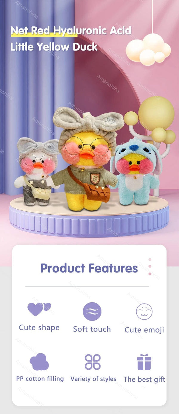 Planet Gates New plush Cute Lalafanfan Duck Cafe Duck 30cm Doll Plush Toy Stuffed Soft Doll Kawaii Animal Pillow Birthday Gift for Kids