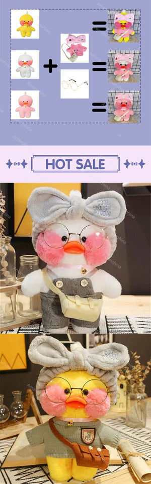 Planet Gates New plush Cute Lalafanfan Duck Cafe Duck 30cm Doll Plush Toy Stuffed Soft Doll Kawaii Animal Pillow Birthday Gift for Kids