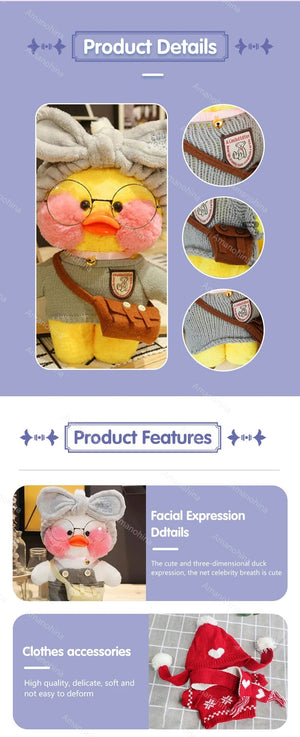 Planet Gates New plush Cute Lalafanfan Duck Cafe Duck 30cm Doll Plush Toy Stuffed Soft Doll Kawaii Animal Pillow Birthday Gift for Kids