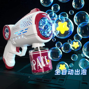 Planet Gates New Porous Astronaut Electric Bubble Gun Kid Toy Bubbles Machine Automatic Soap Blower with Light Summer Outdoor Party Games toy