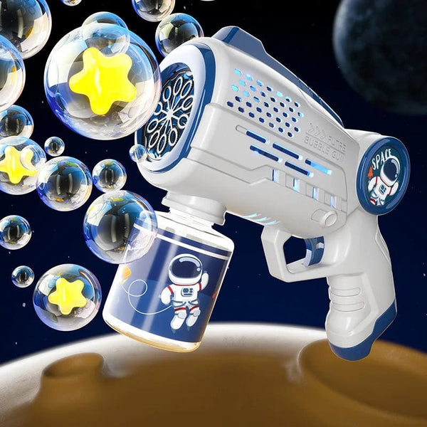 Planet Gates New Porous Astronaut Electric Bubble Gun Kid Toy Bubbles Machine Automatic Soap Blower with Light Summer Outdoor Party Games toy