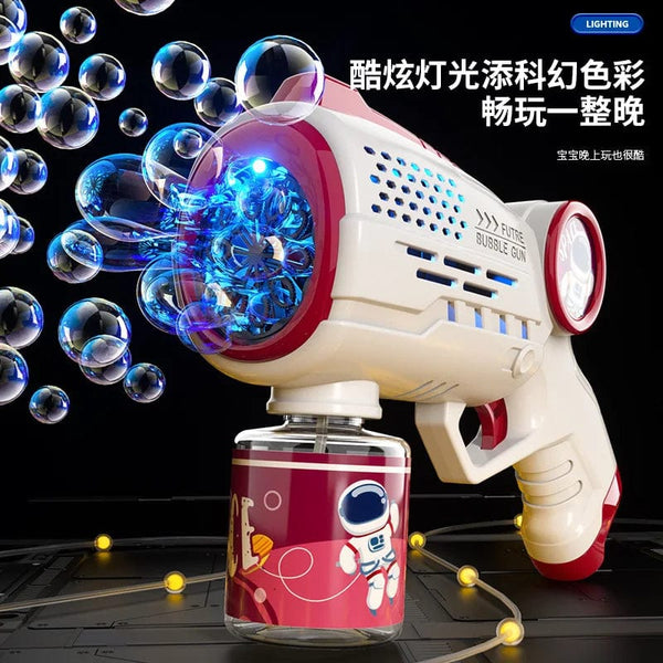 Planet Gates New Porous Astronaut Electric Bubble Gun Kid Toy Bubbles Machine Automatic Soap Blower with Light Summer Outdoor Party Games toy